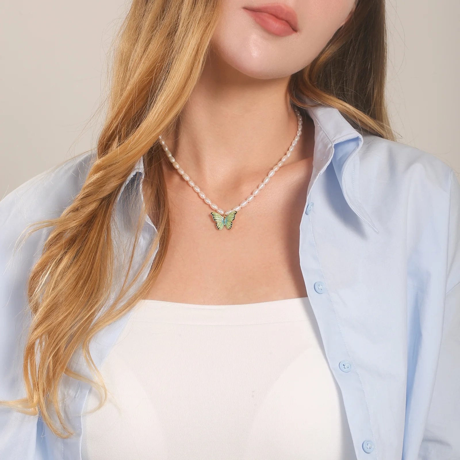 Butterfly Pearl Necklace - Image 14