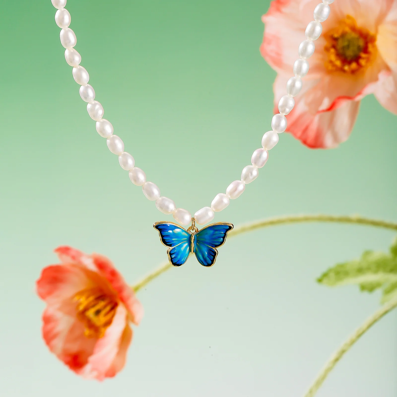 Butterfly Pearl Necklace - Image 7