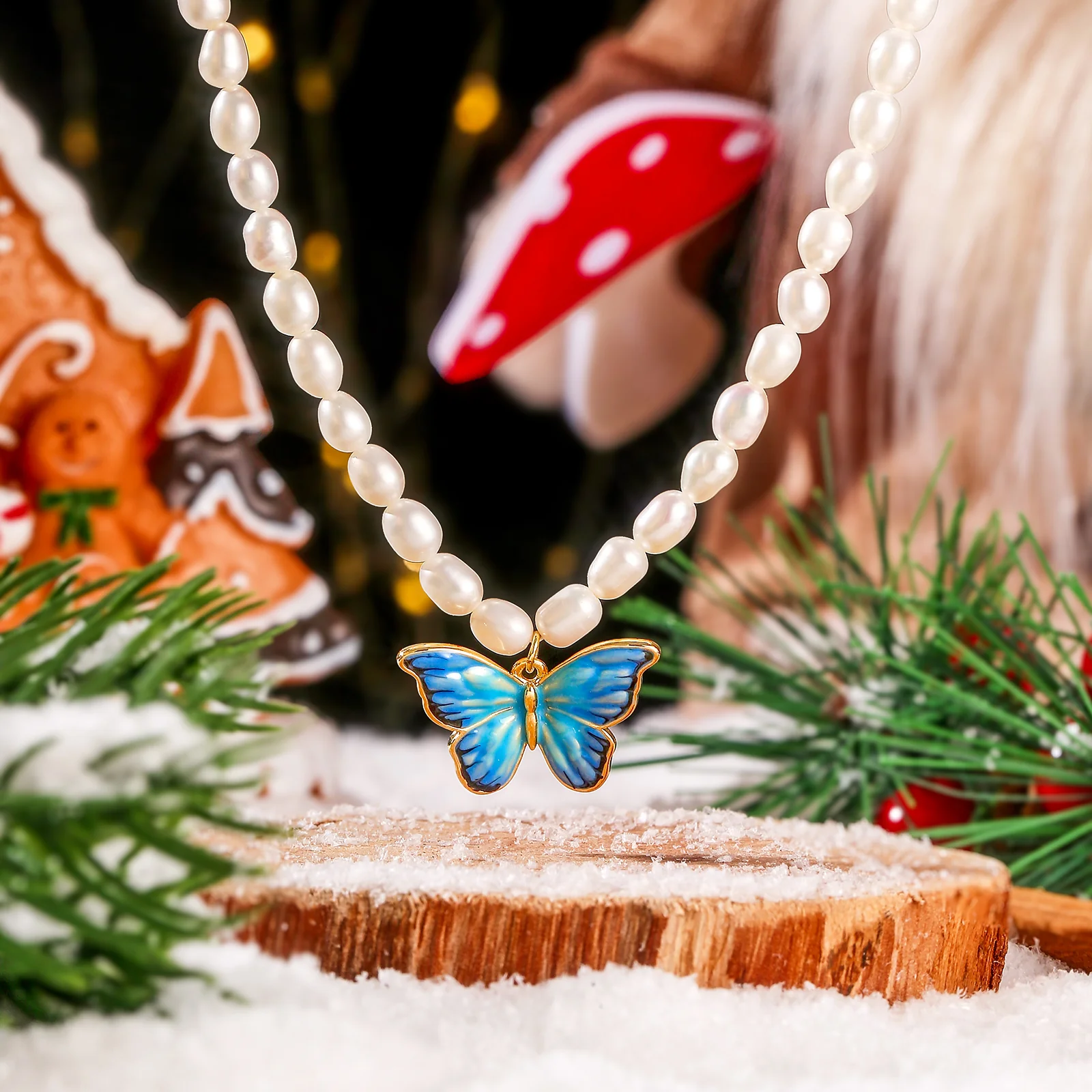 Butterfly Pearl Necklace - Image 8