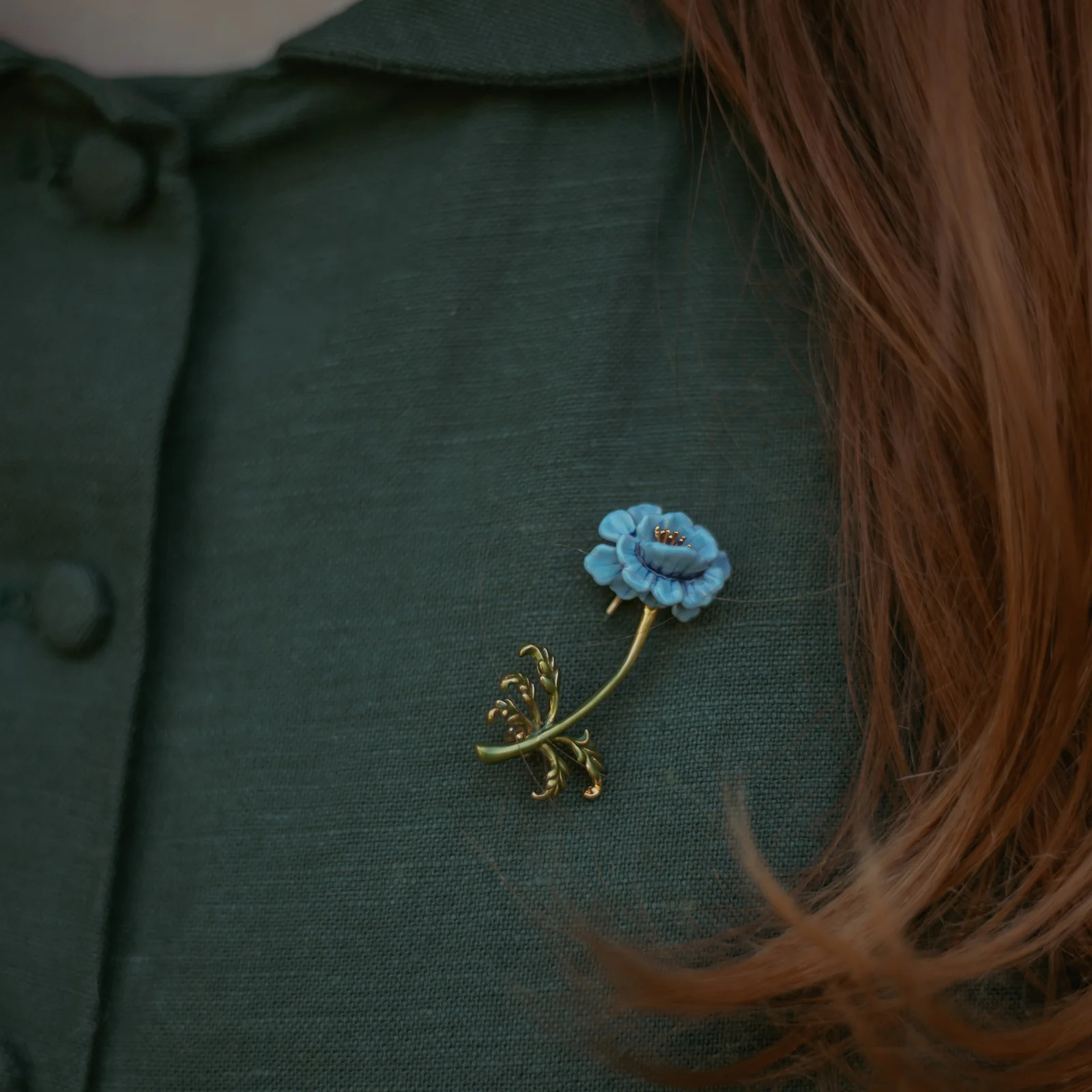Blue Floral Brooch - Image 7