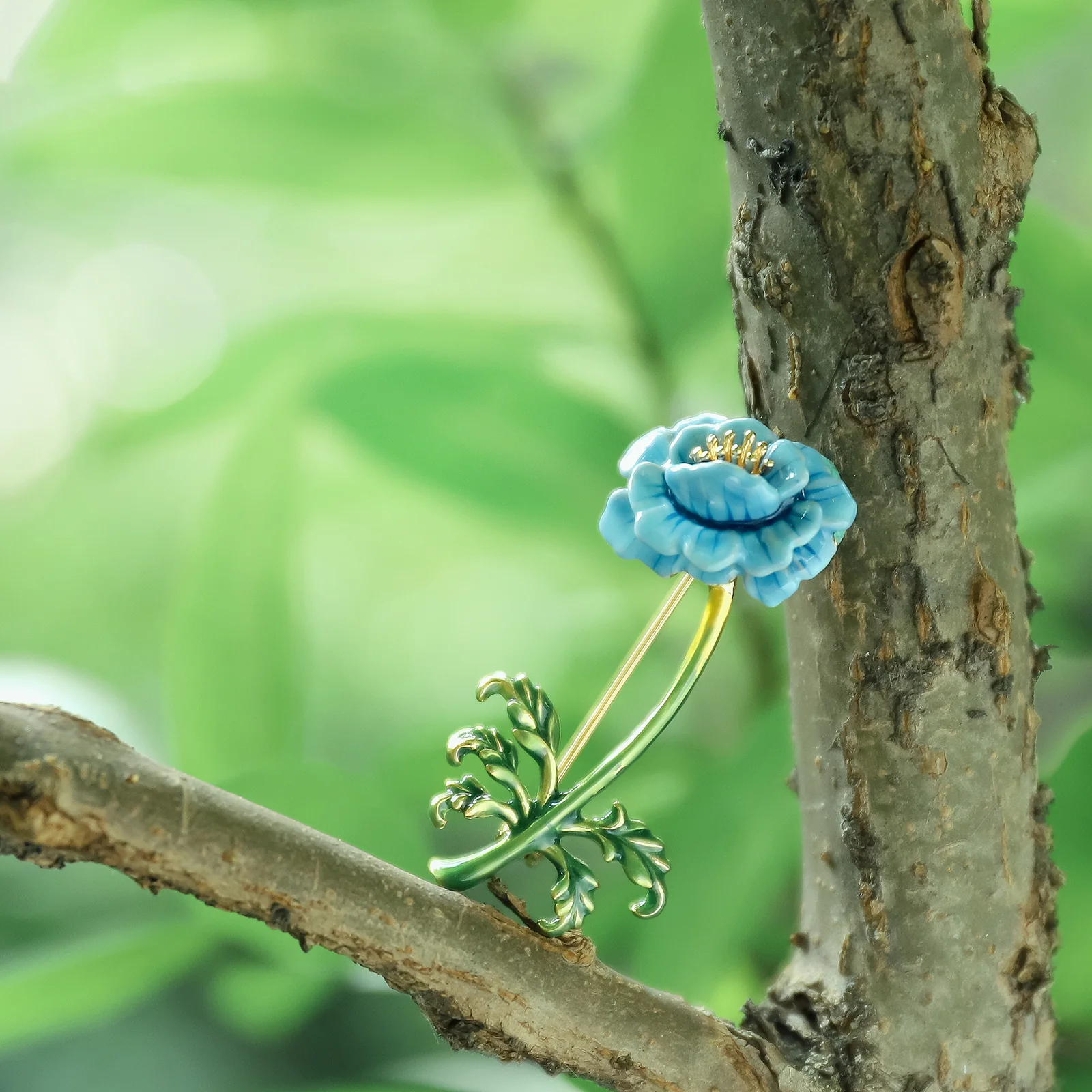 Blue Floral Brooch - Image 9