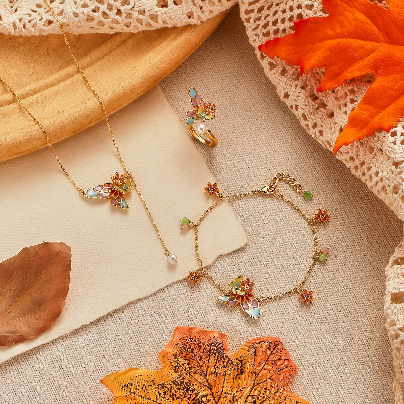 Enamel Butterfly Ring - Image 7