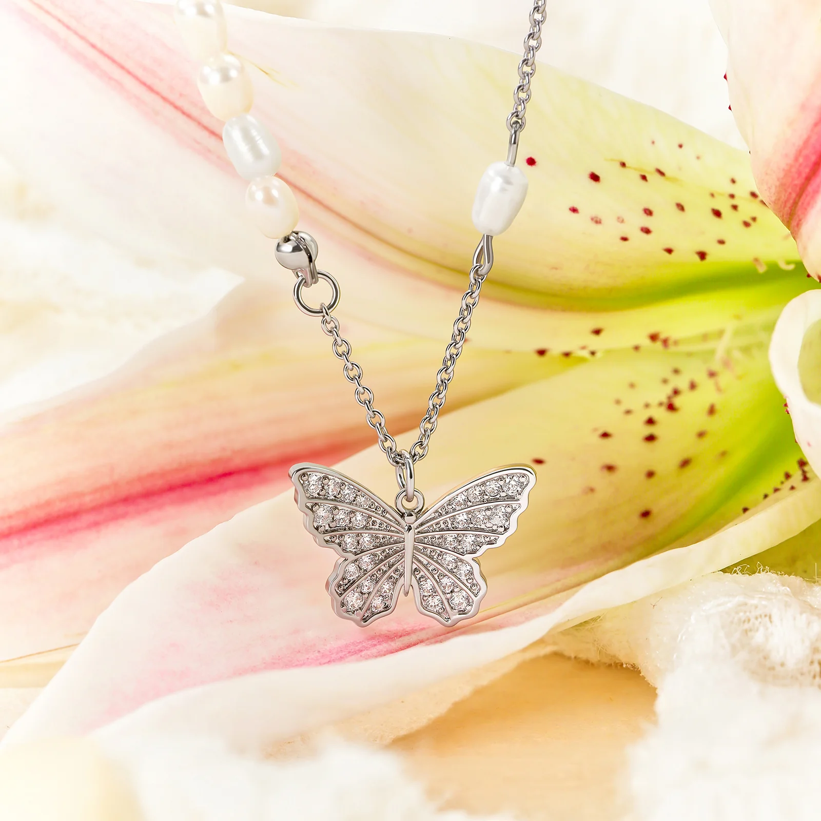 Butterfly Pearl Necklace - Image 14