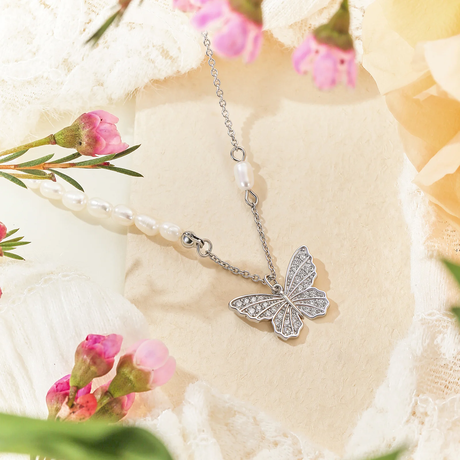 Butterfly Pearl Necklace - Image 15