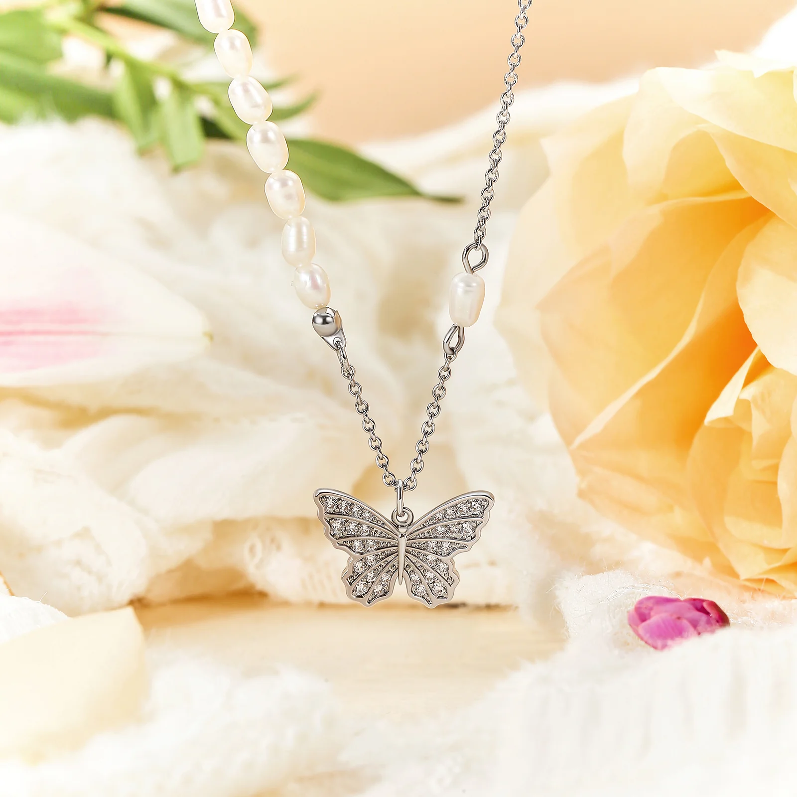 Butterfly Pearl Necklace - Image 16