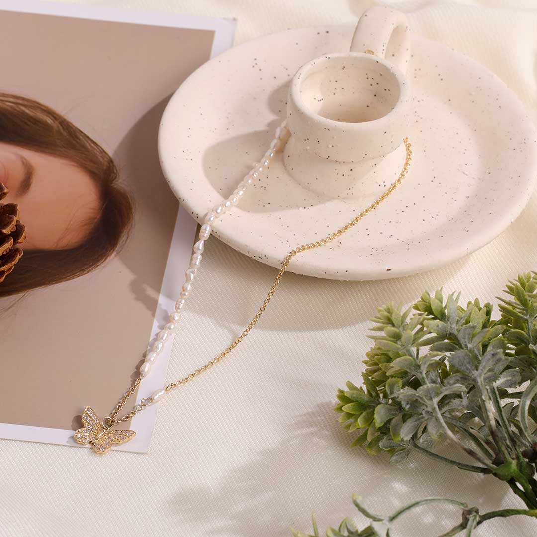 Butterfly Pearl Necklace - Image 19
