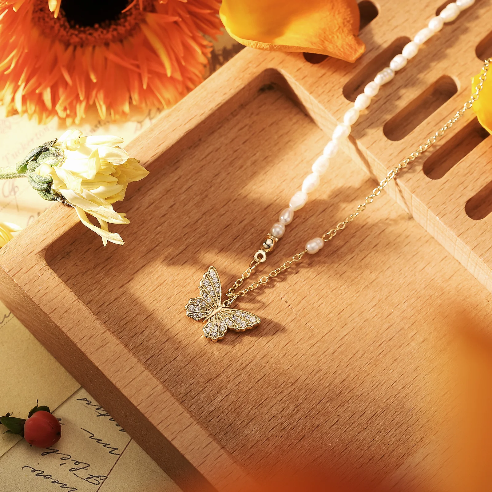 Butterfly Pearl Necklace - Image 22