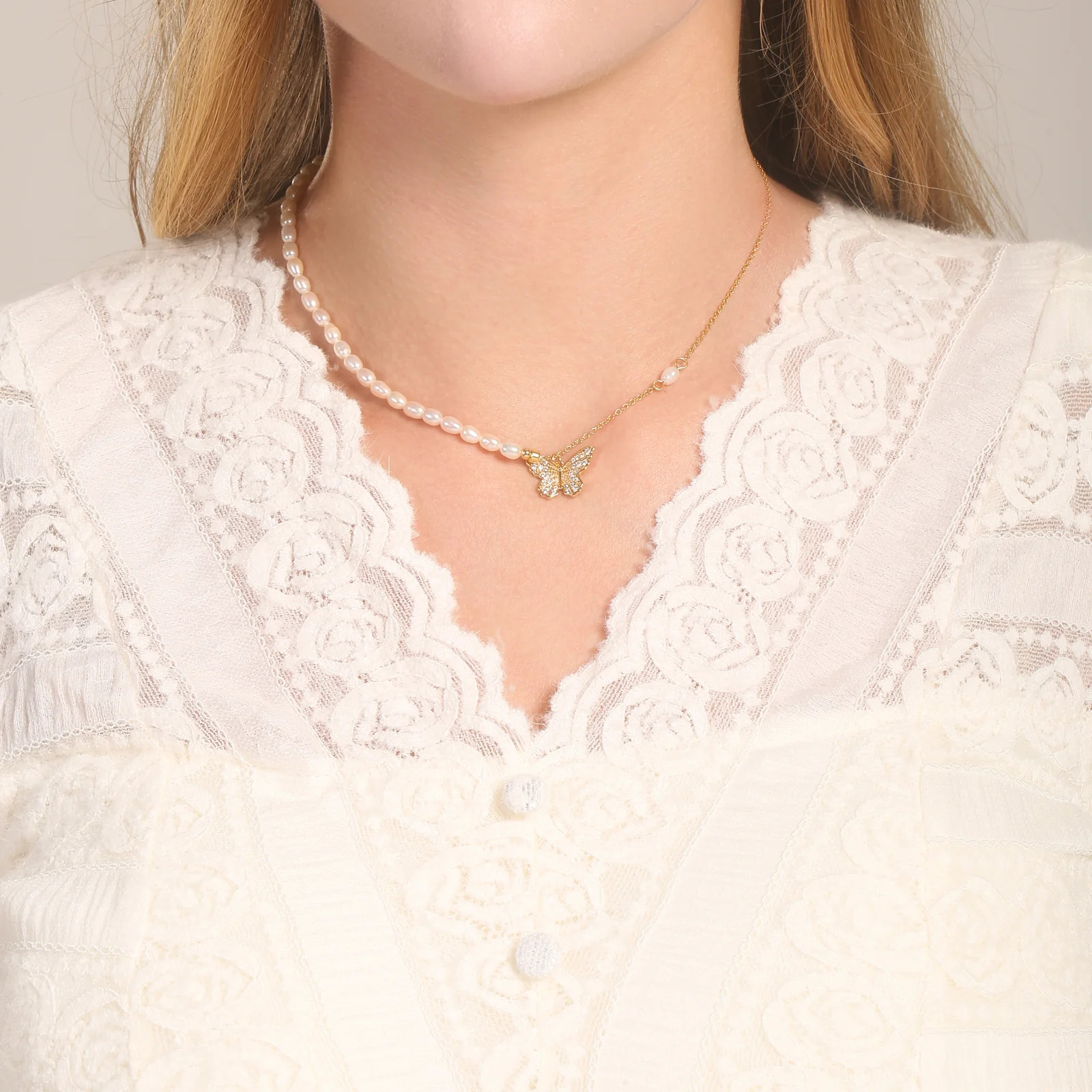 Butterfly Pearl Necklace - Image 26