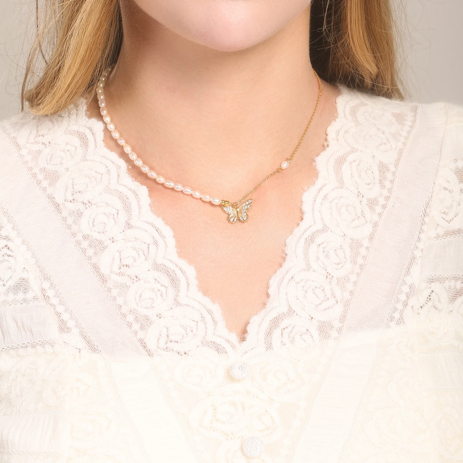 Butterfly Pearl Necklace - Image 27