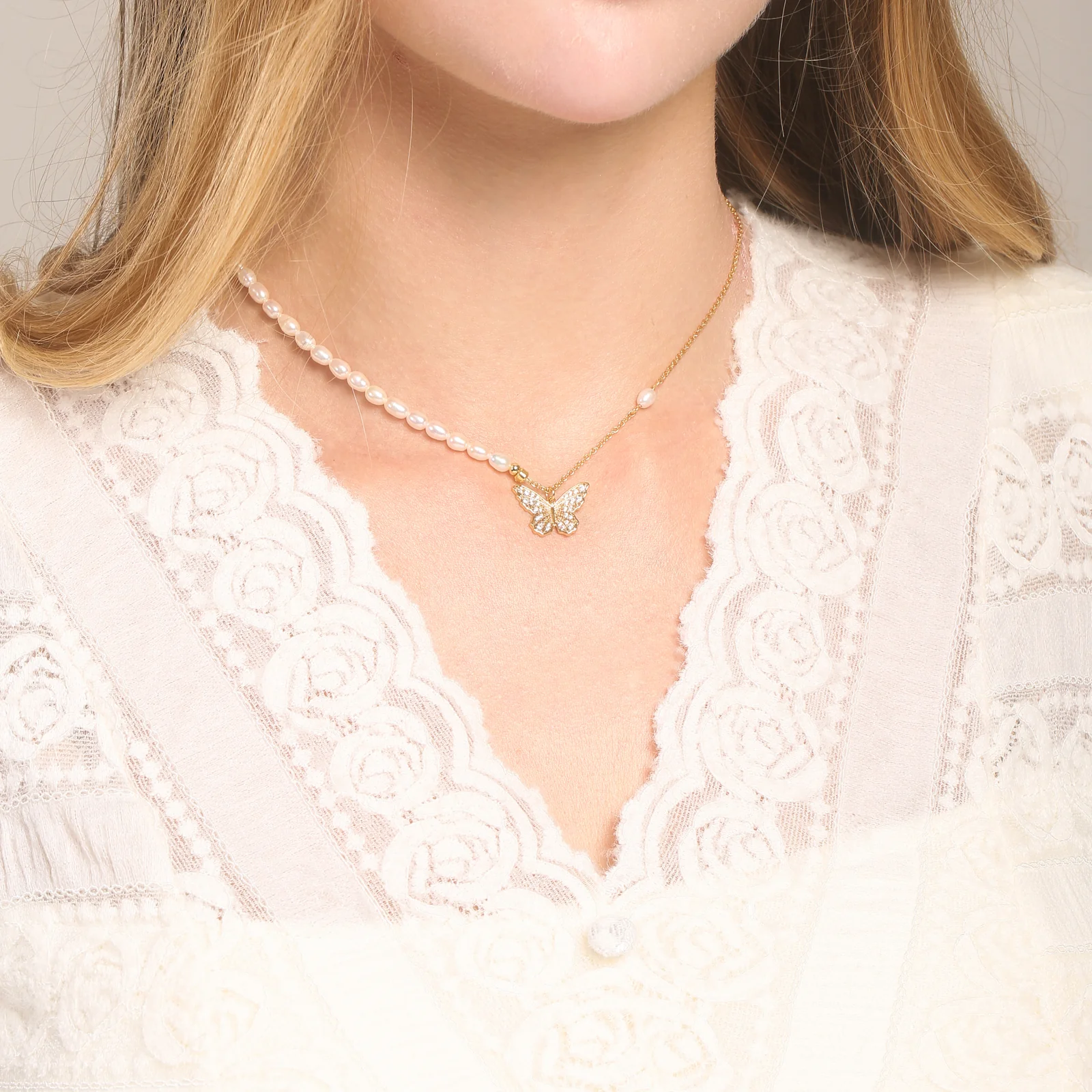 Butterfly Pearl Necklace - Image 28
