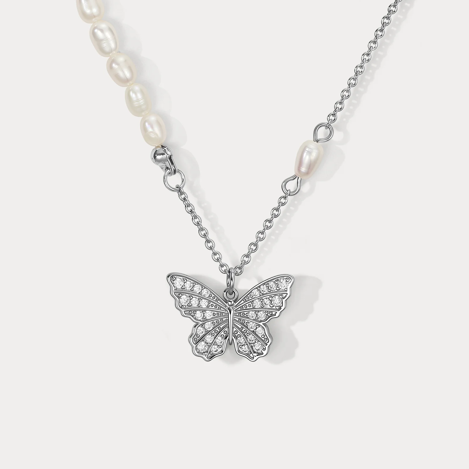 Butterfly Pearl Necklace - Image 3