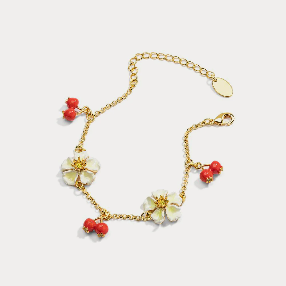 Cranberry Flowers Bracelet - Image 3