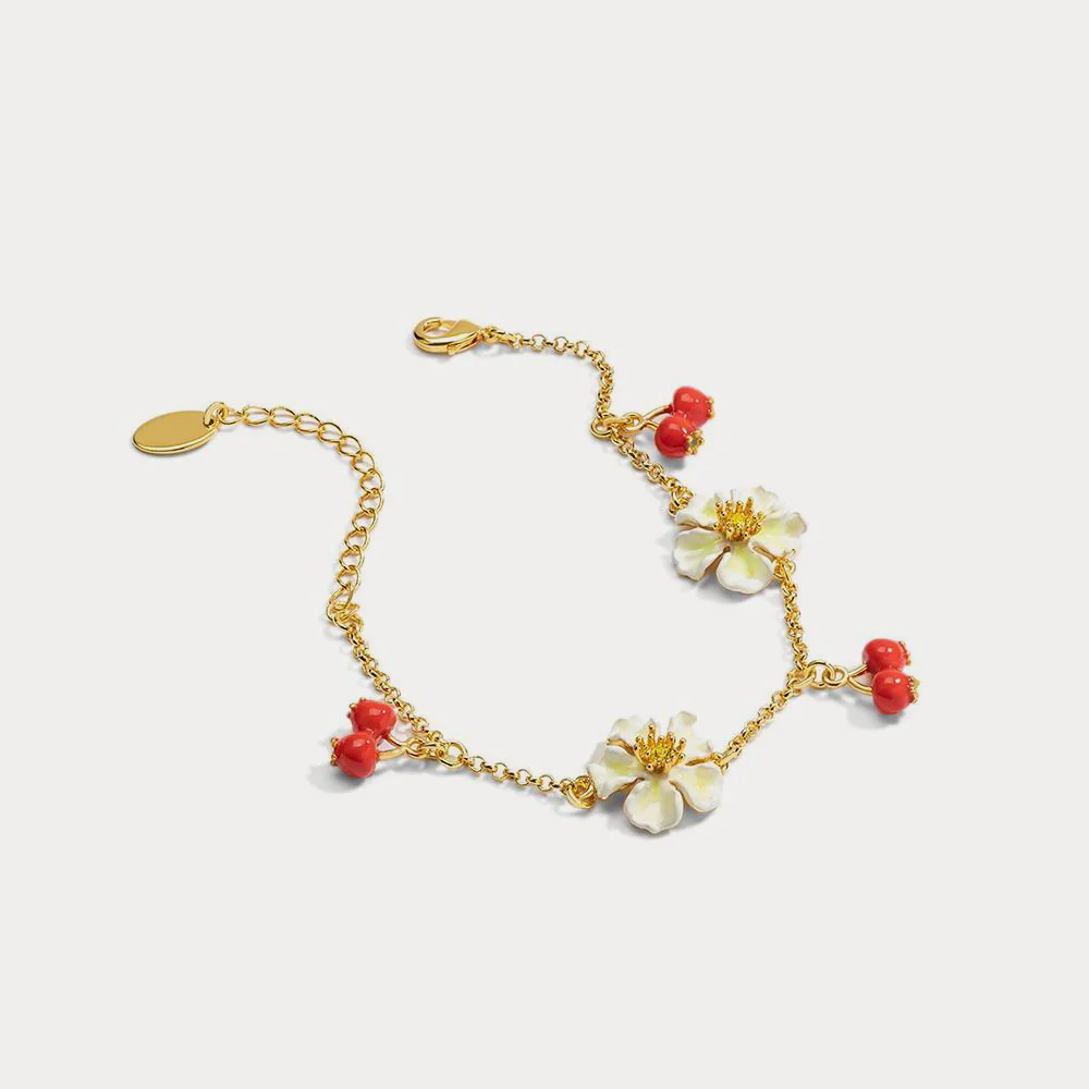 Cranberry Flowers Bracelet - Image 4