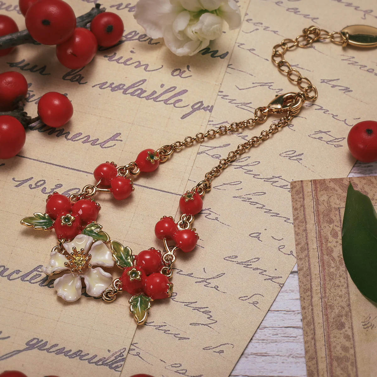 Cranberry Flowers Bracelet - Image 5