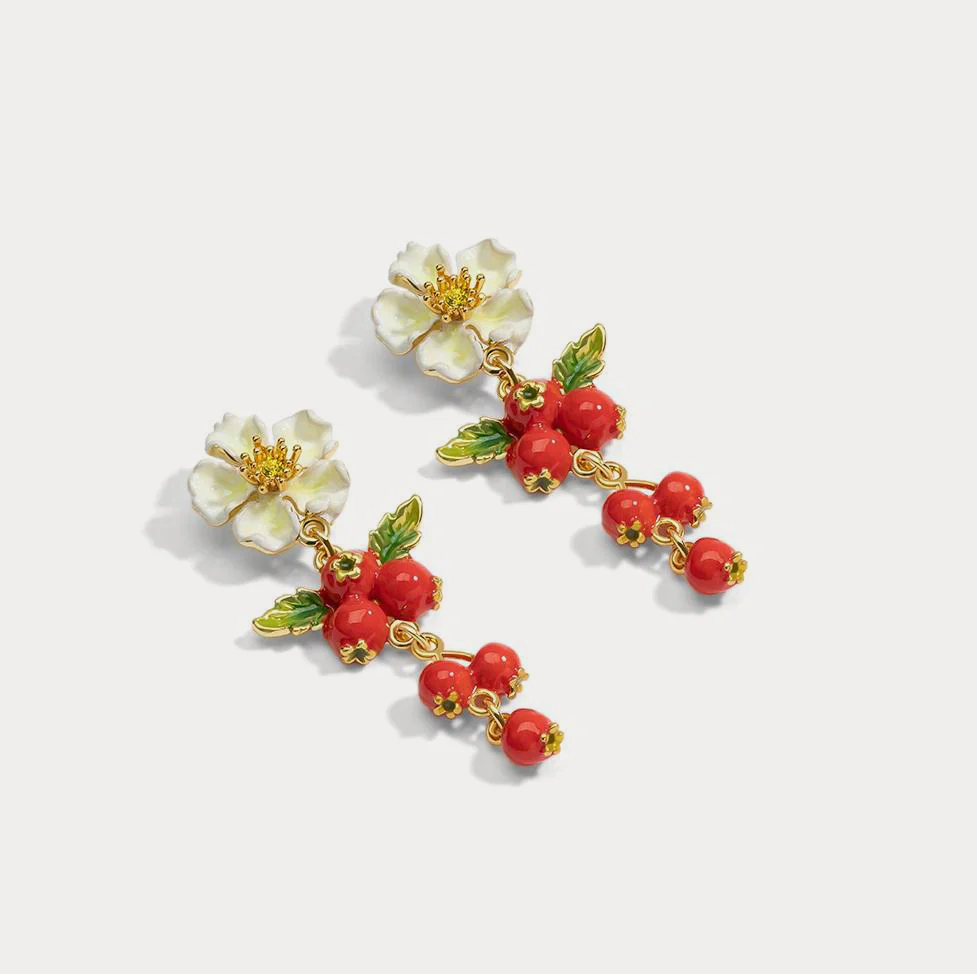 Cranberry Flowers Earrings - Image 9