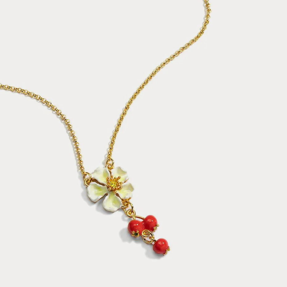 Cranberry Flowers Necklace - Image 10