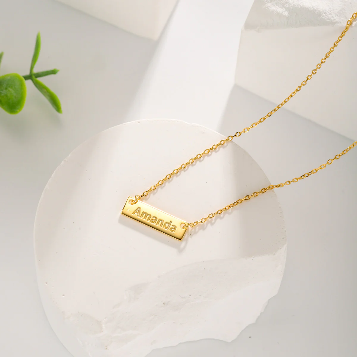 Custom Letter Tag Chain Necklace - Image 3