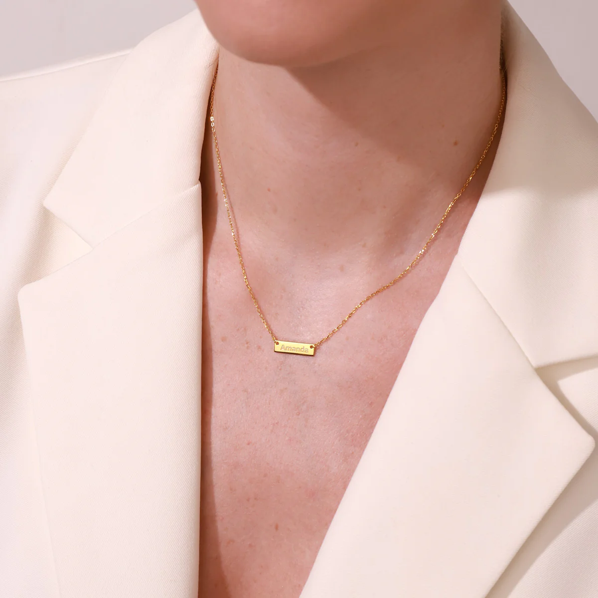 Custom Letter Tag Chain Necklace - Image 5