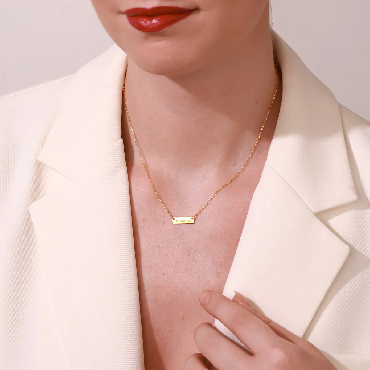 Custom Letter Tag Chain Necklace - Image 6