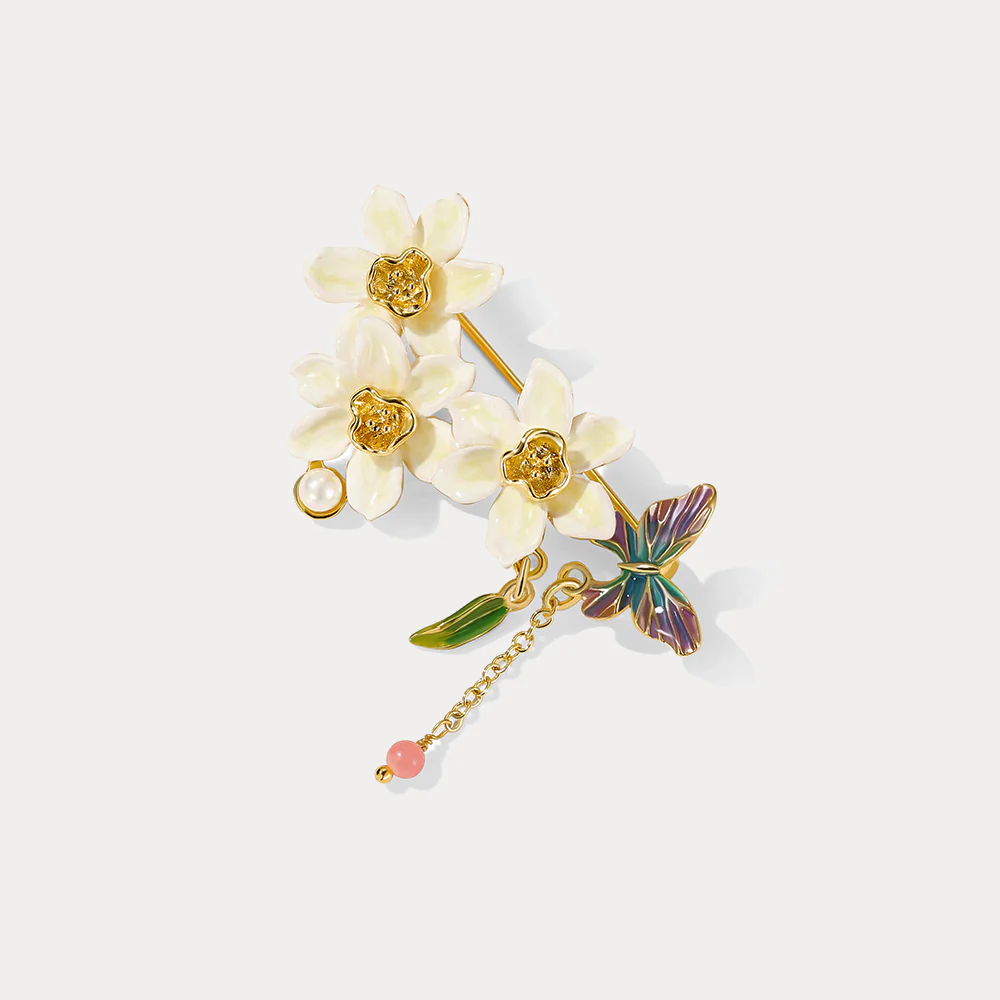 Daffodils & Butterfly Brooch - Image 3
