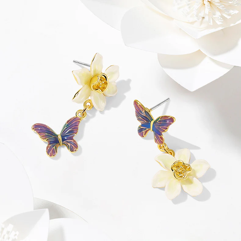 Daffodils & Butterfly Earrings - Image 3