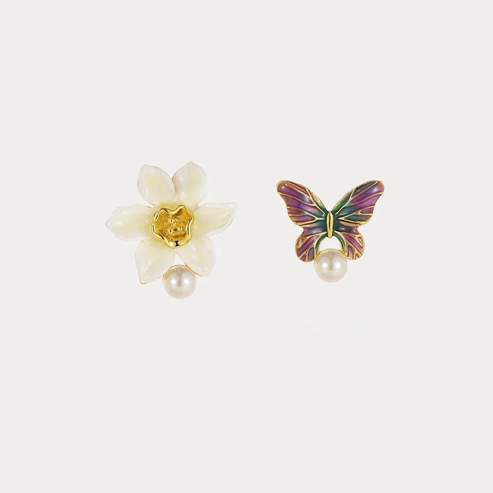 Daffodils & Butterfly Stud Earrings - Image 4