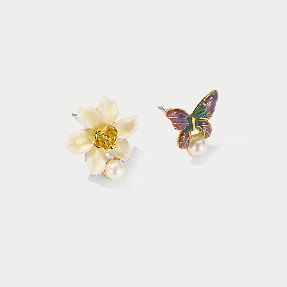 Daffodils & Butterfly Stud Earrings - Image 5