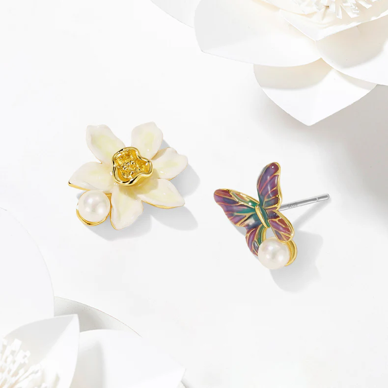 Daffodils & Butterfly Stud Earrings - Image 6