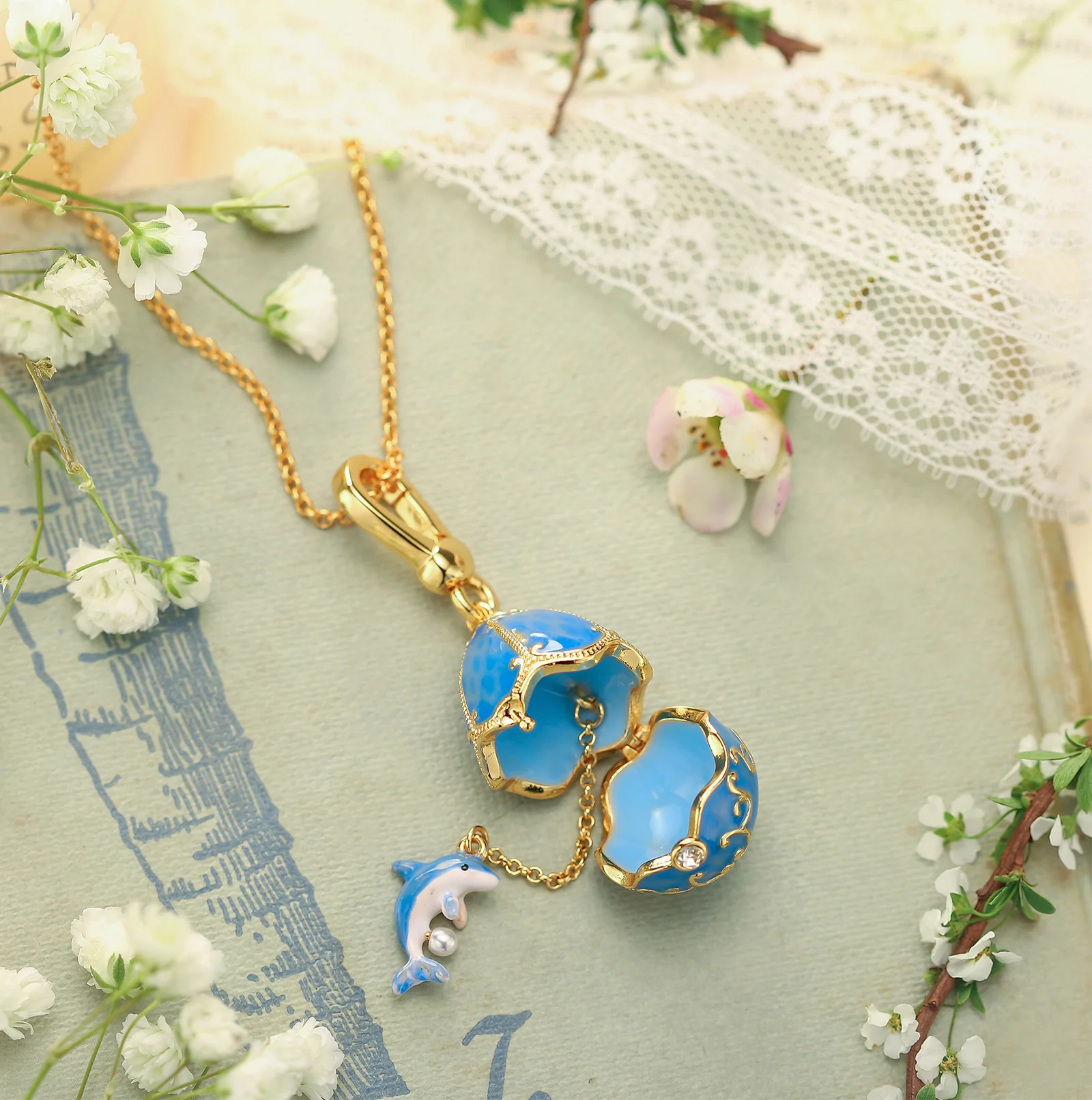 Dolphin Egg Locket Necklace - Image 10