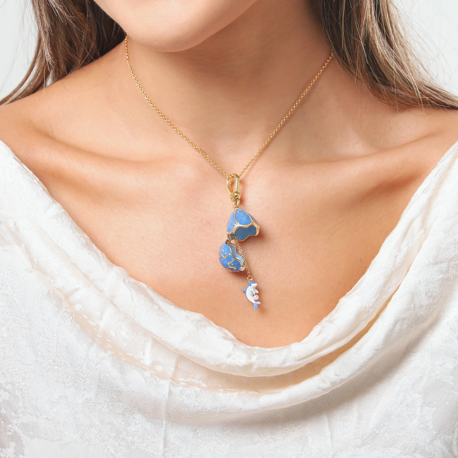 Dolphin Egg Locket Necklace - Image 4