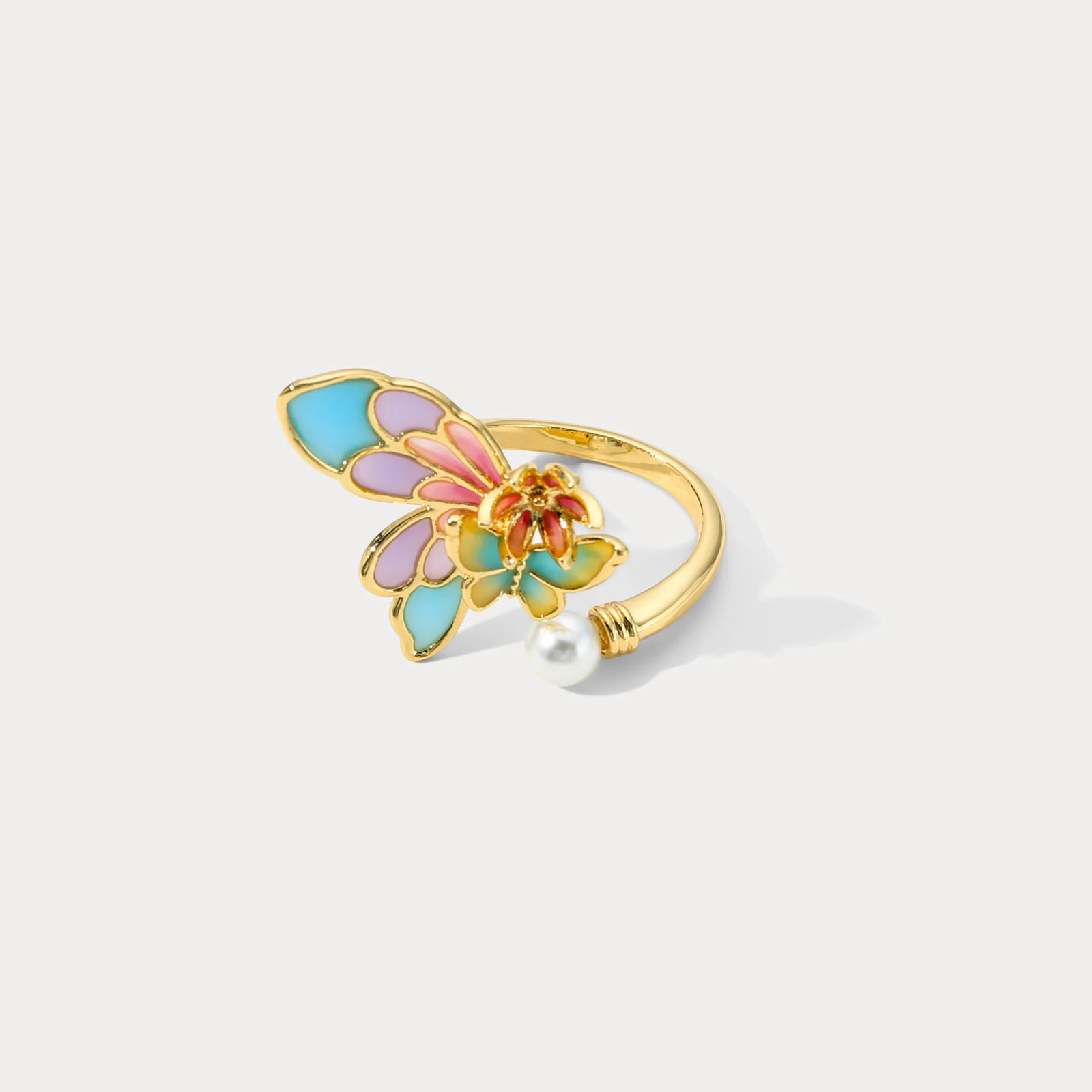 Enamel Butterfly Ring - Image 4
