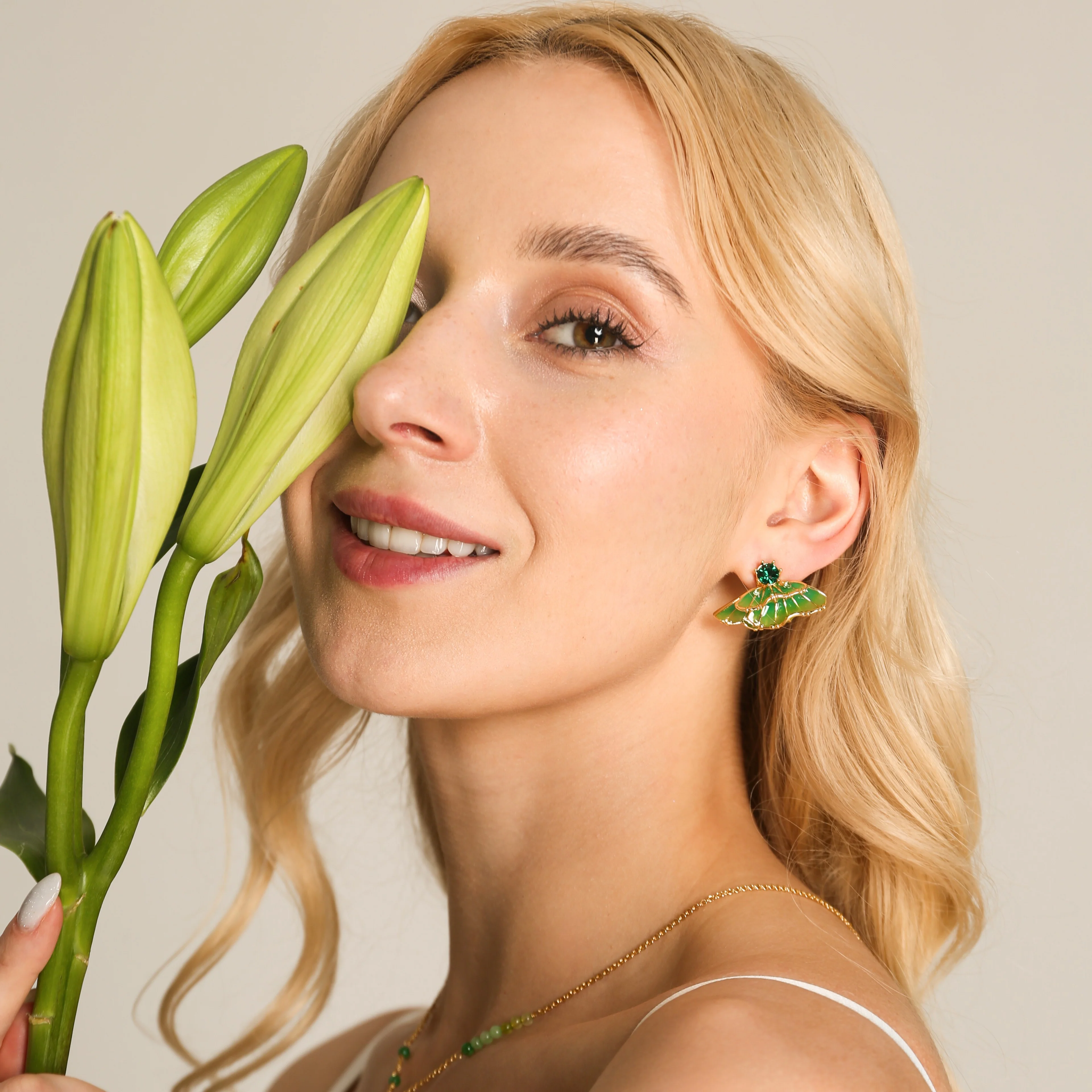 Green Butterfly Earrings - Image 3