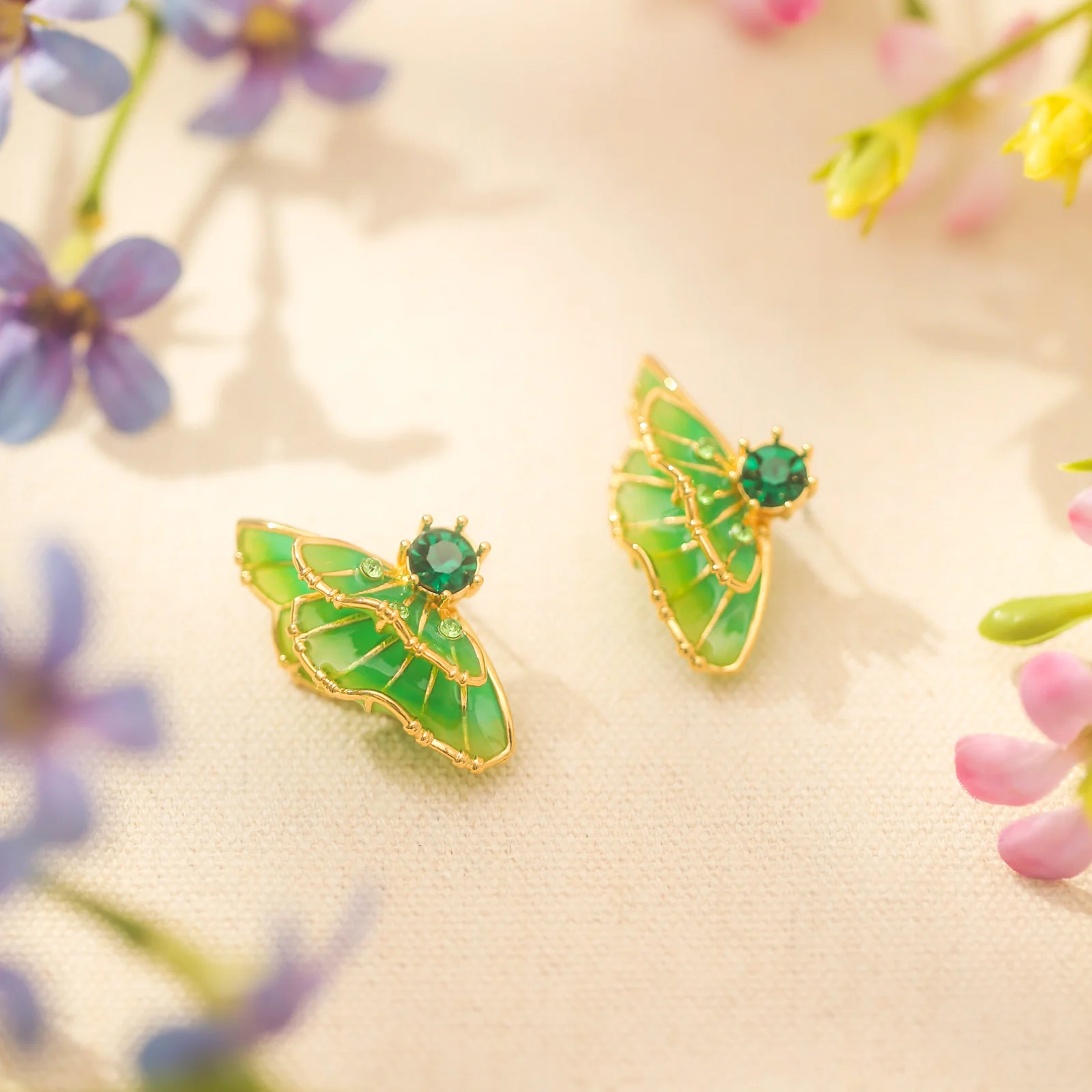 Green Butterfly Earrings - Image 4