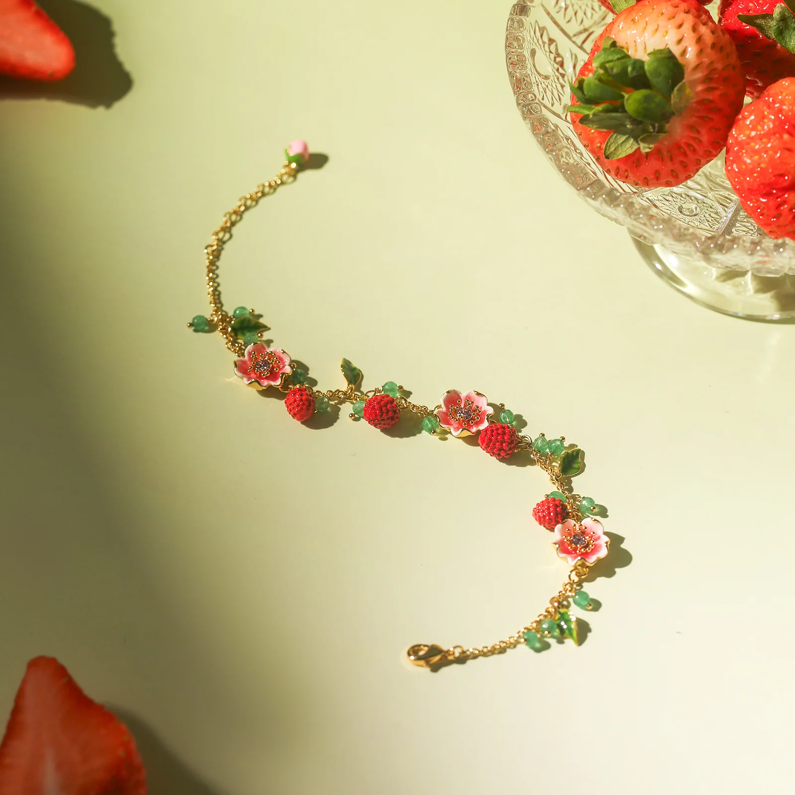 Raspberry Flower Beads Bracelet - Image 10