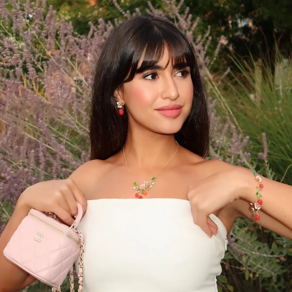 Raspberry Flower Enamel Earrings - Image 12