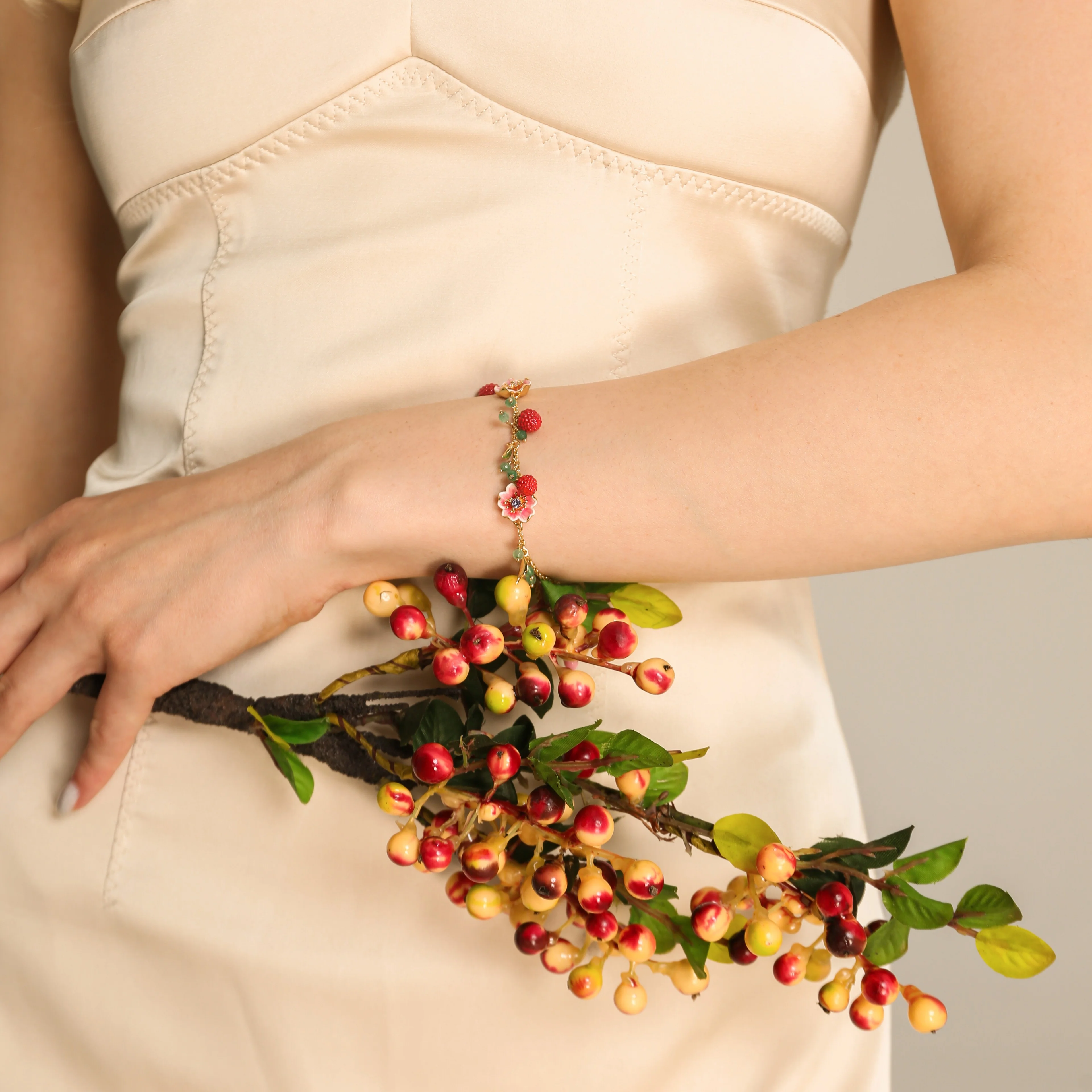 Raspberry Flower Beads Bracelet - Image 9