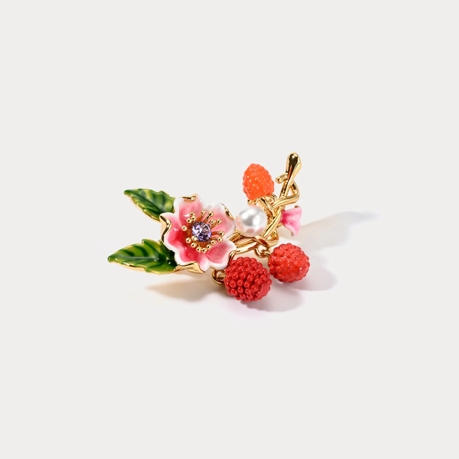 Raspberry Flower Brooch - Image 7