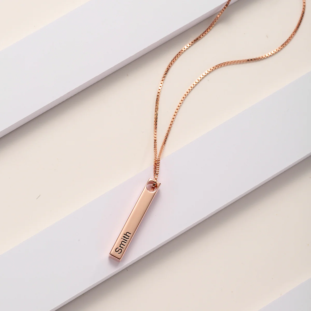 Engraved 3D Bar Name Necklace - Image 11