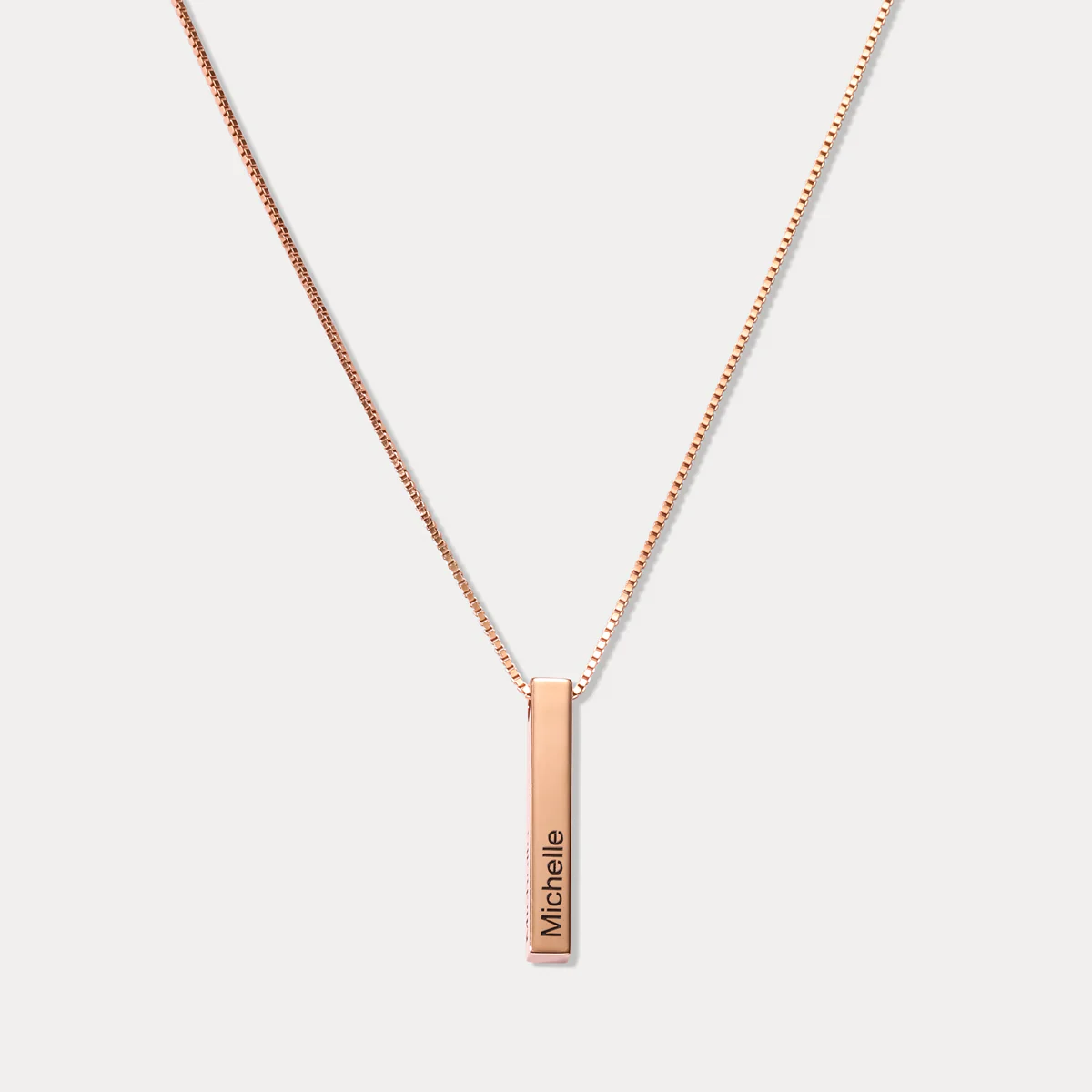 Engraved 3D Bar Name Necklace - Image 8