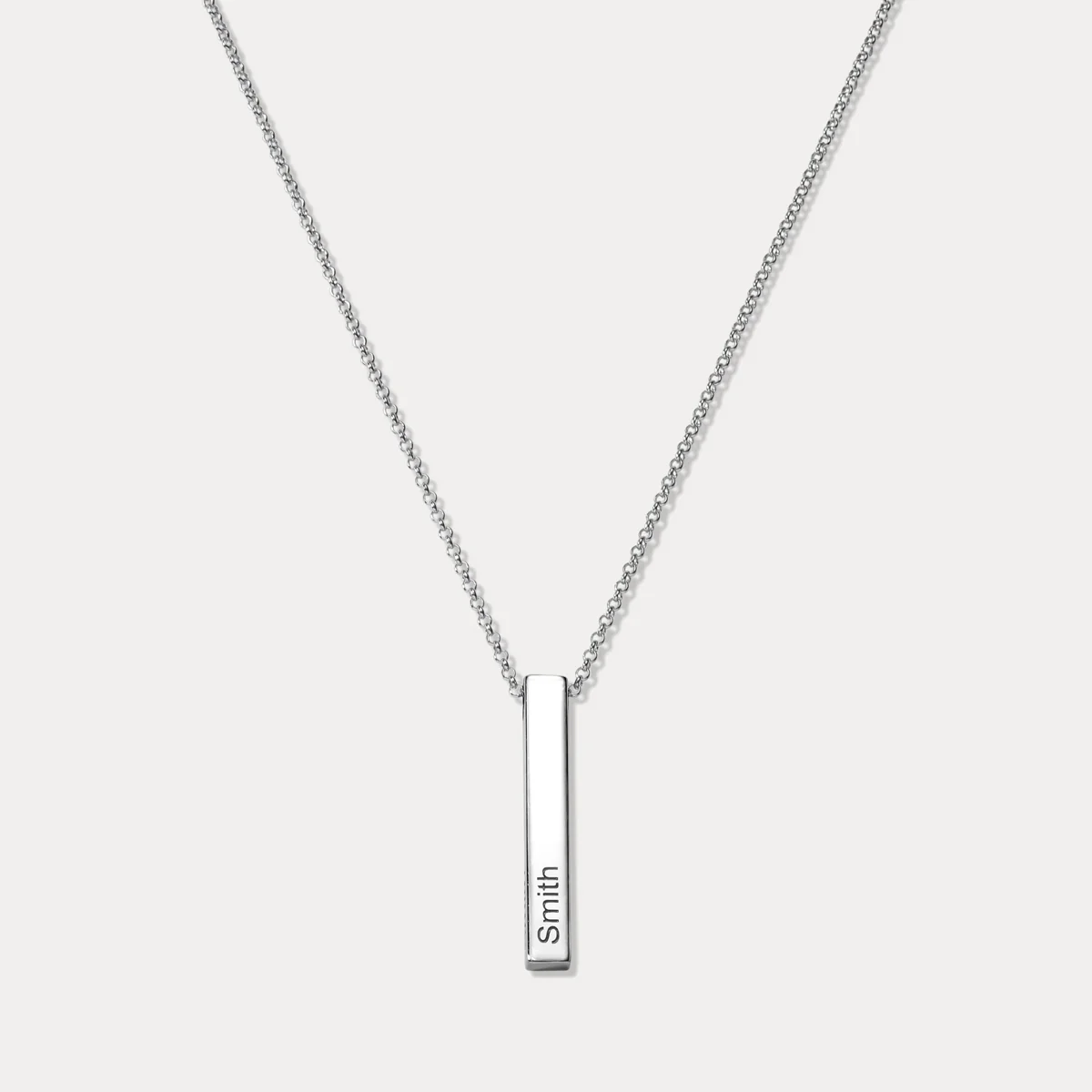 Engraved 3D Bar Name Necklace - Image 9