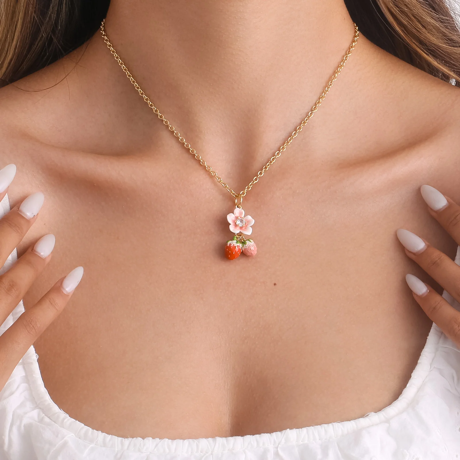 Strawberry Blossom Necklace - Image 5