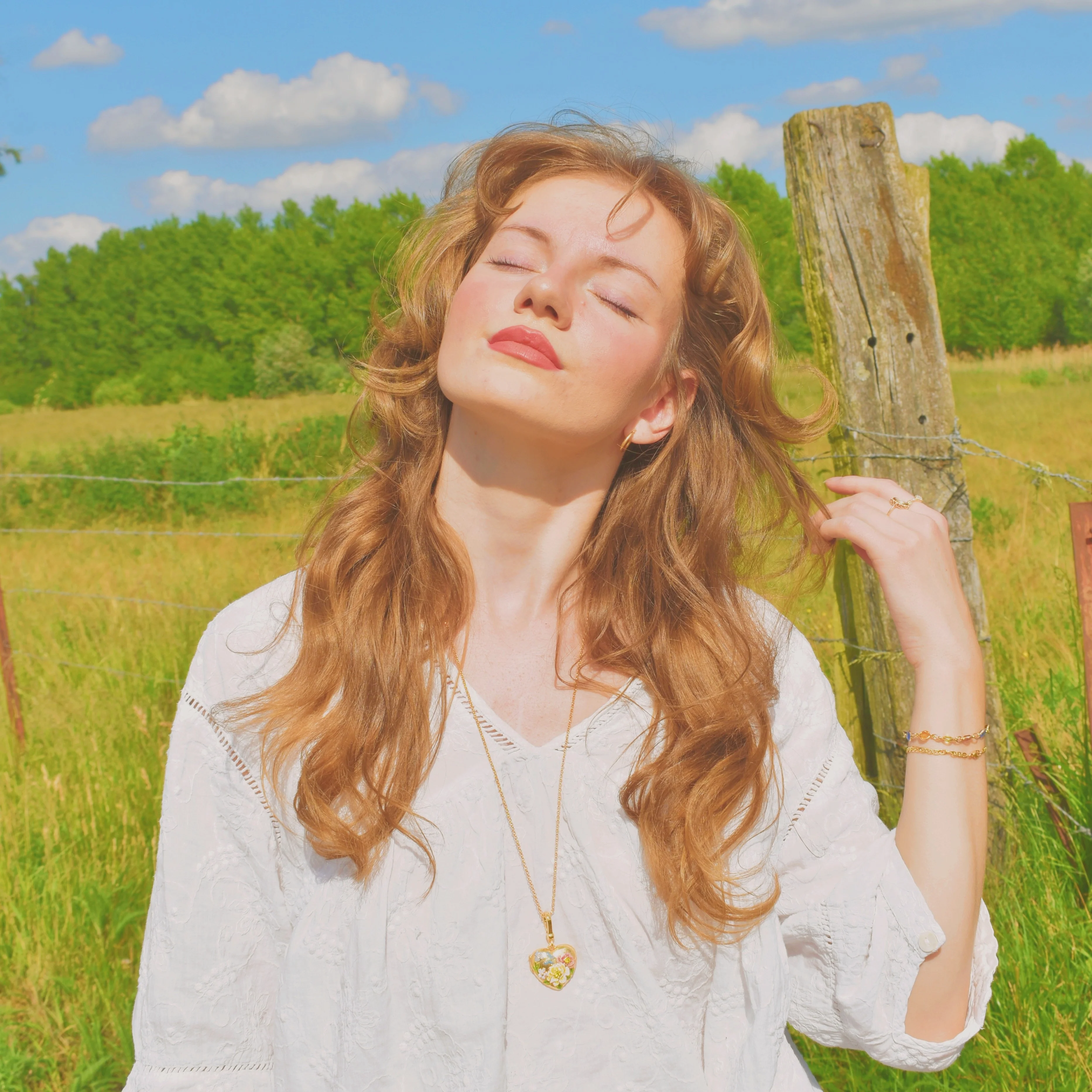 Flower Heart Shaped Locket Necklace - Image 15