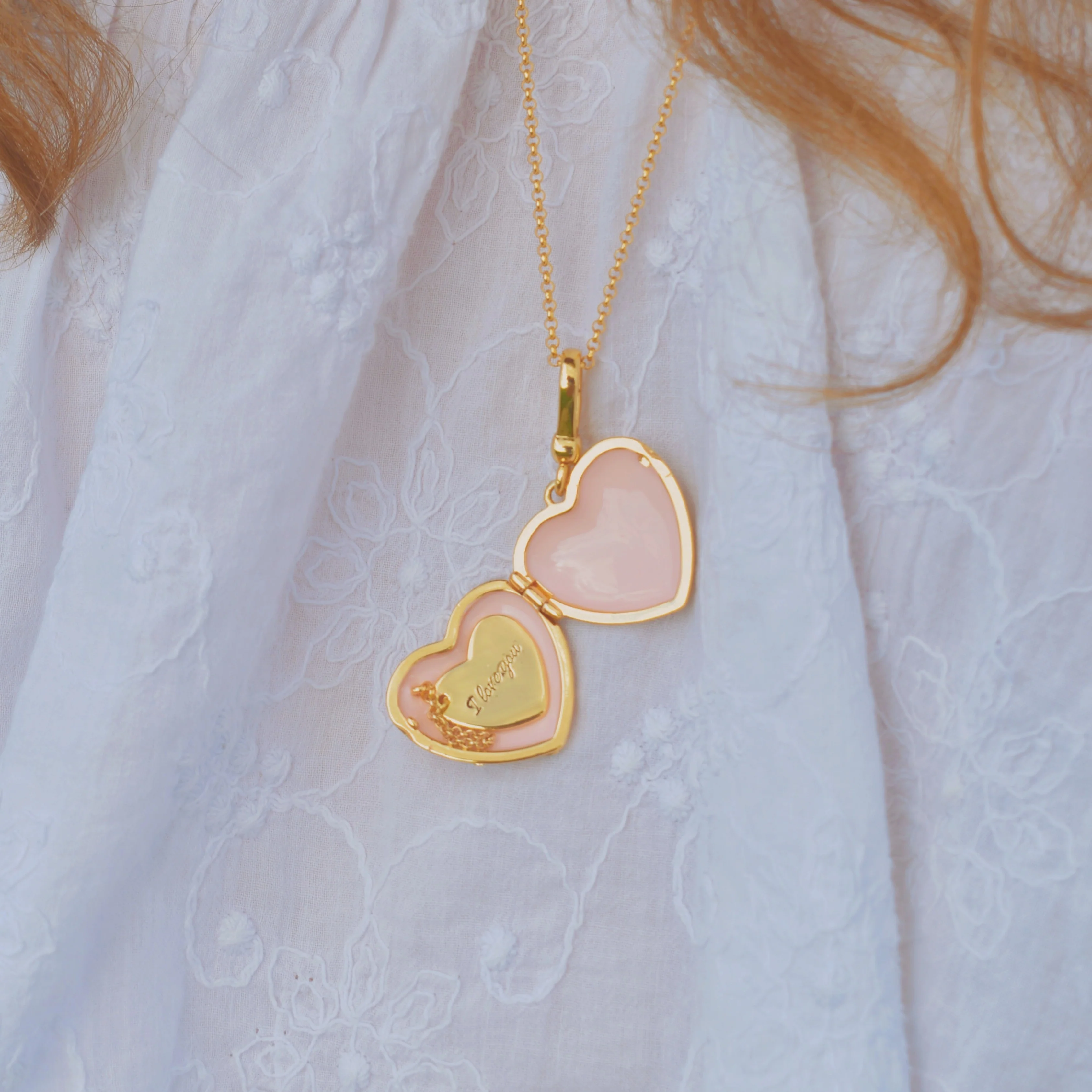 Flower Heart Shaped Locket Necklace - Image 16