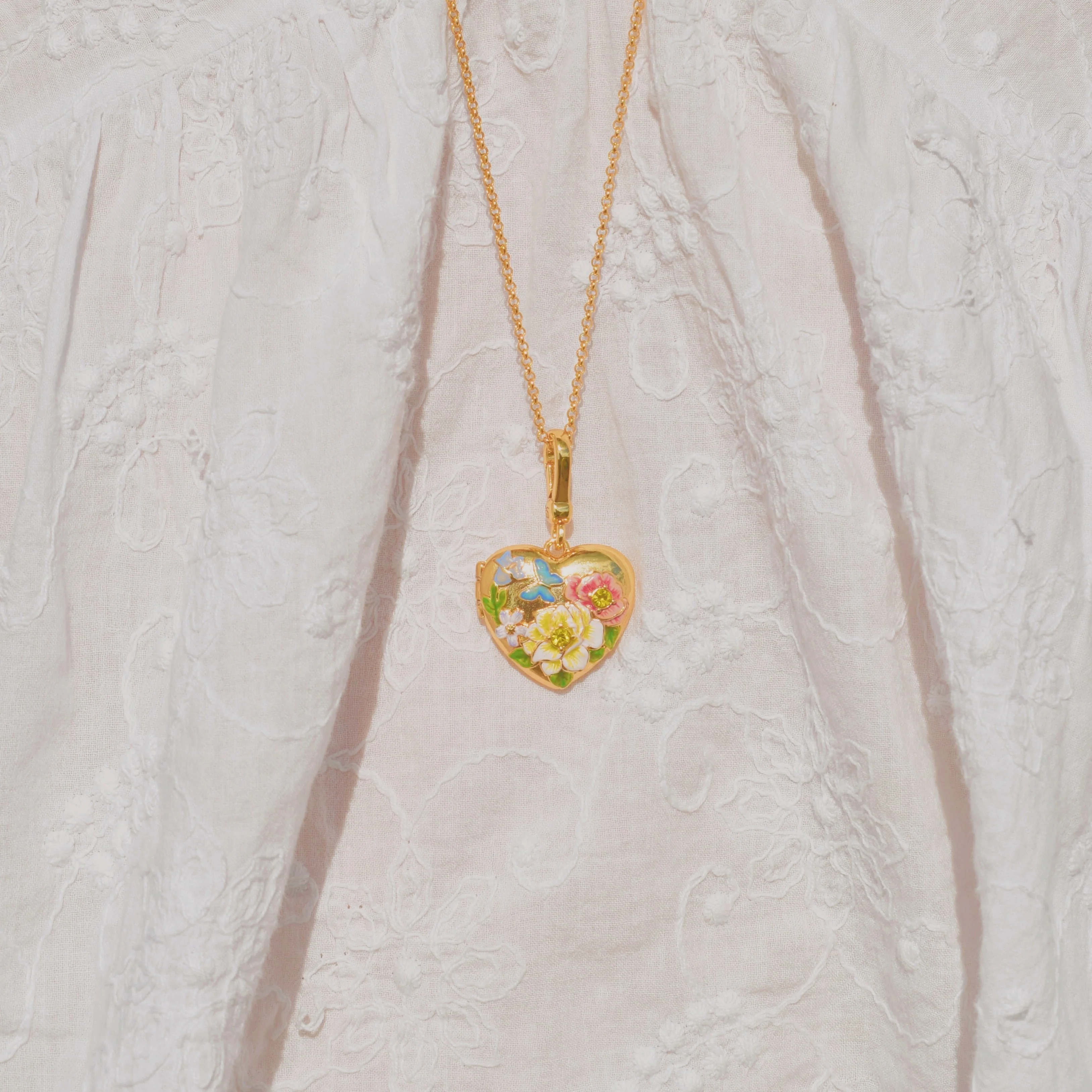 Flower Heart Shaped Locket Necklace - Image 17