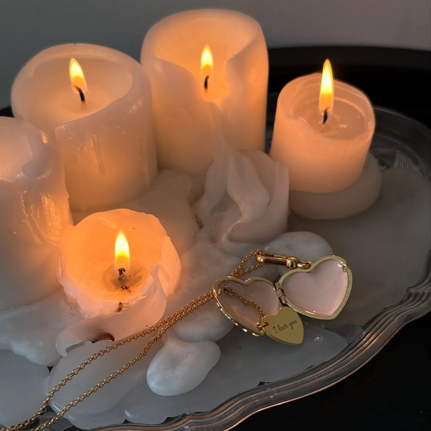 Flower Heart Shaped Locket Necklace - Image 24