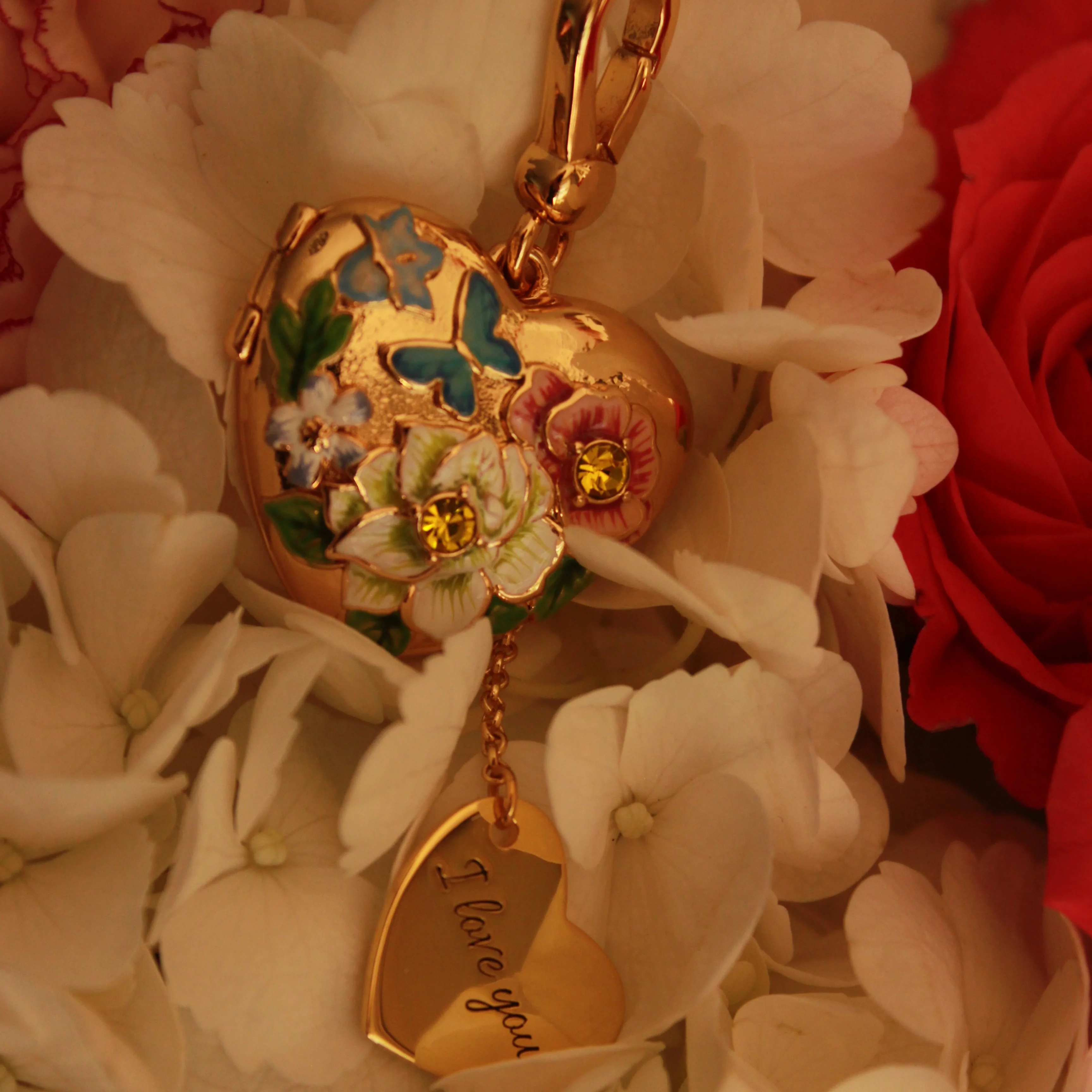Flower Heart Shaped Locket Necklace - Image 4