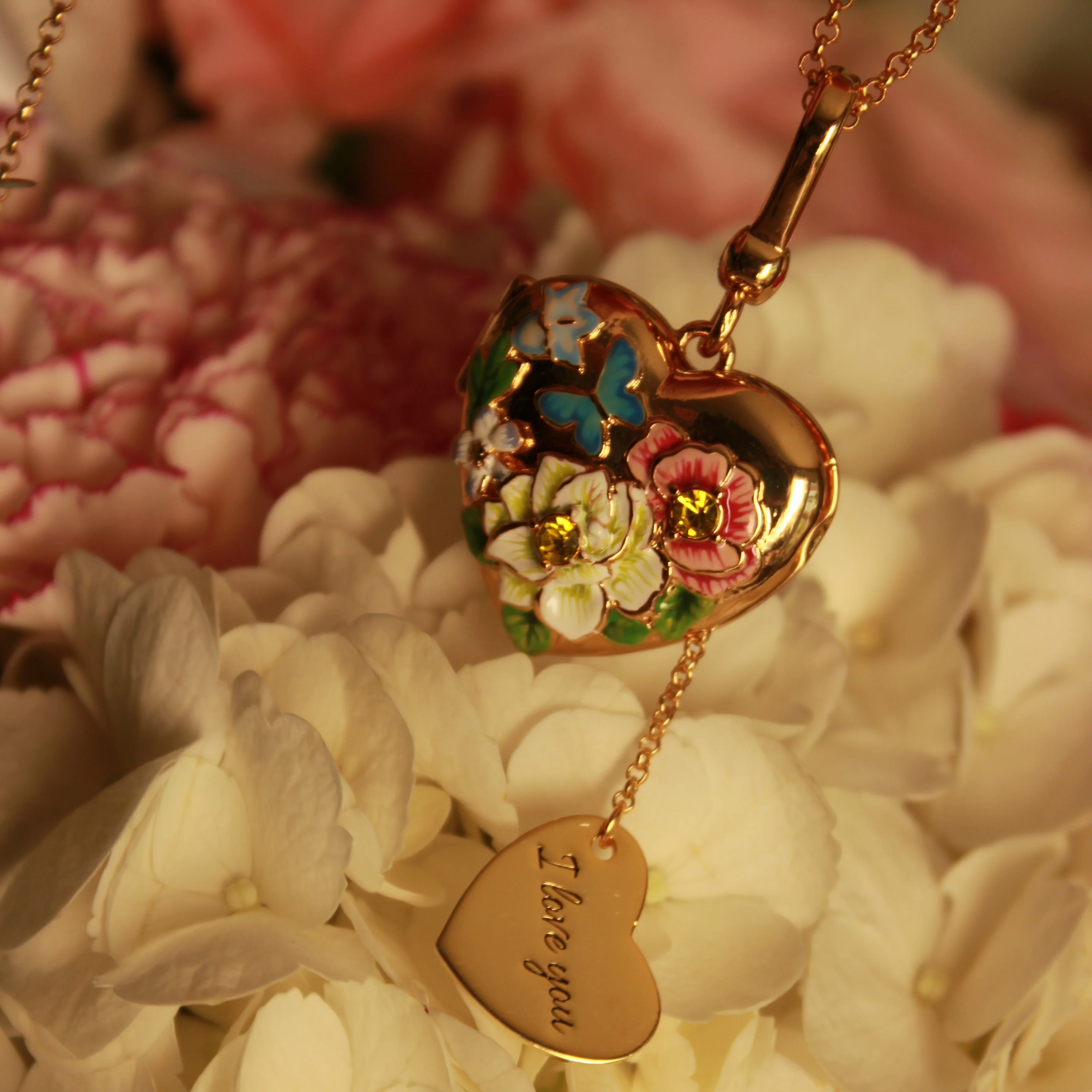 Flower Heart Shaped Locket Necklace - Image 6