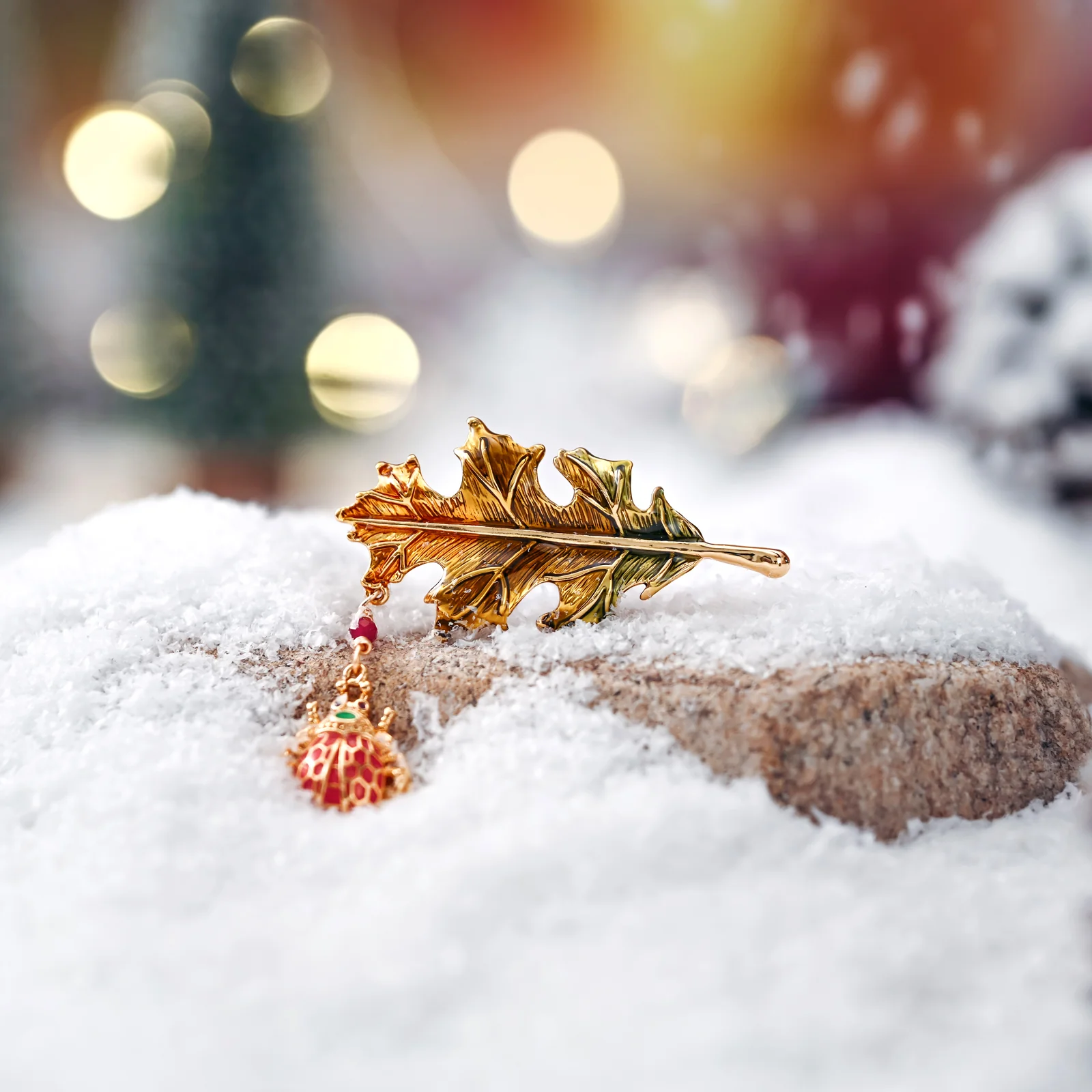 Ladybug Leaf Brooch - Image 4