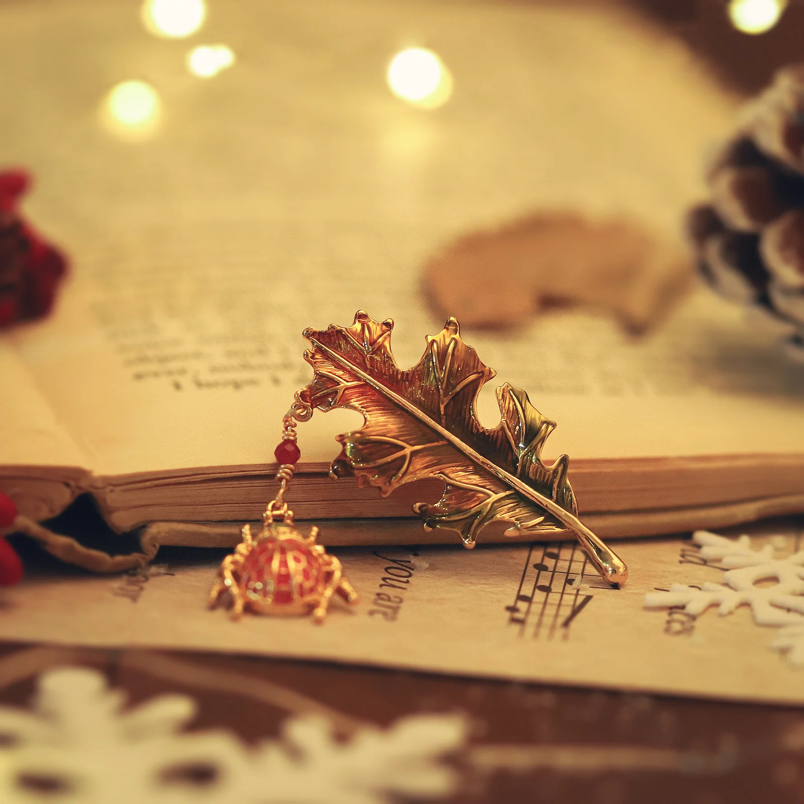 Ladybug Leaf Brooch - Image 5