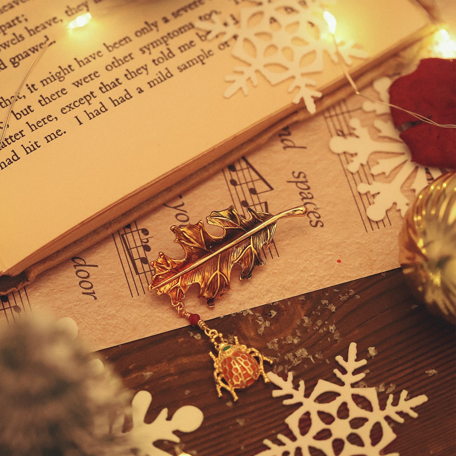 Ladybug Leaf Brooch - Image 6